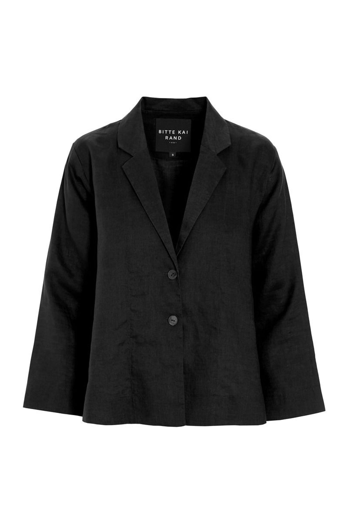 Airy linen a-formet jakke Black - 263-2136-5768