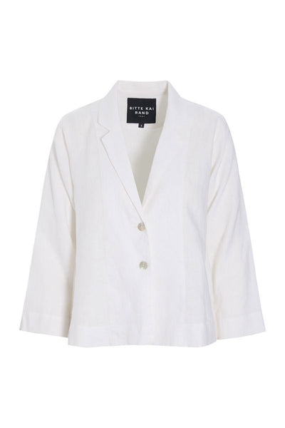 Airy linen a-formet jakke White - 263-2136-5768 Thumbnail