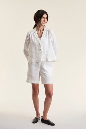 Airy linen a-formet jakke White - 263-2136-5768