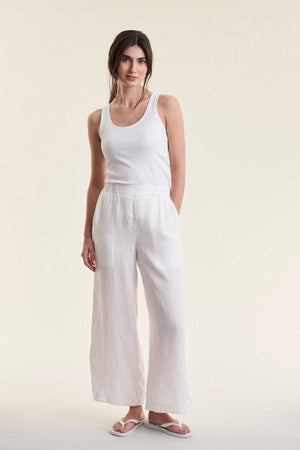 Airy linen elastik bukser White - 263-2136-5764
