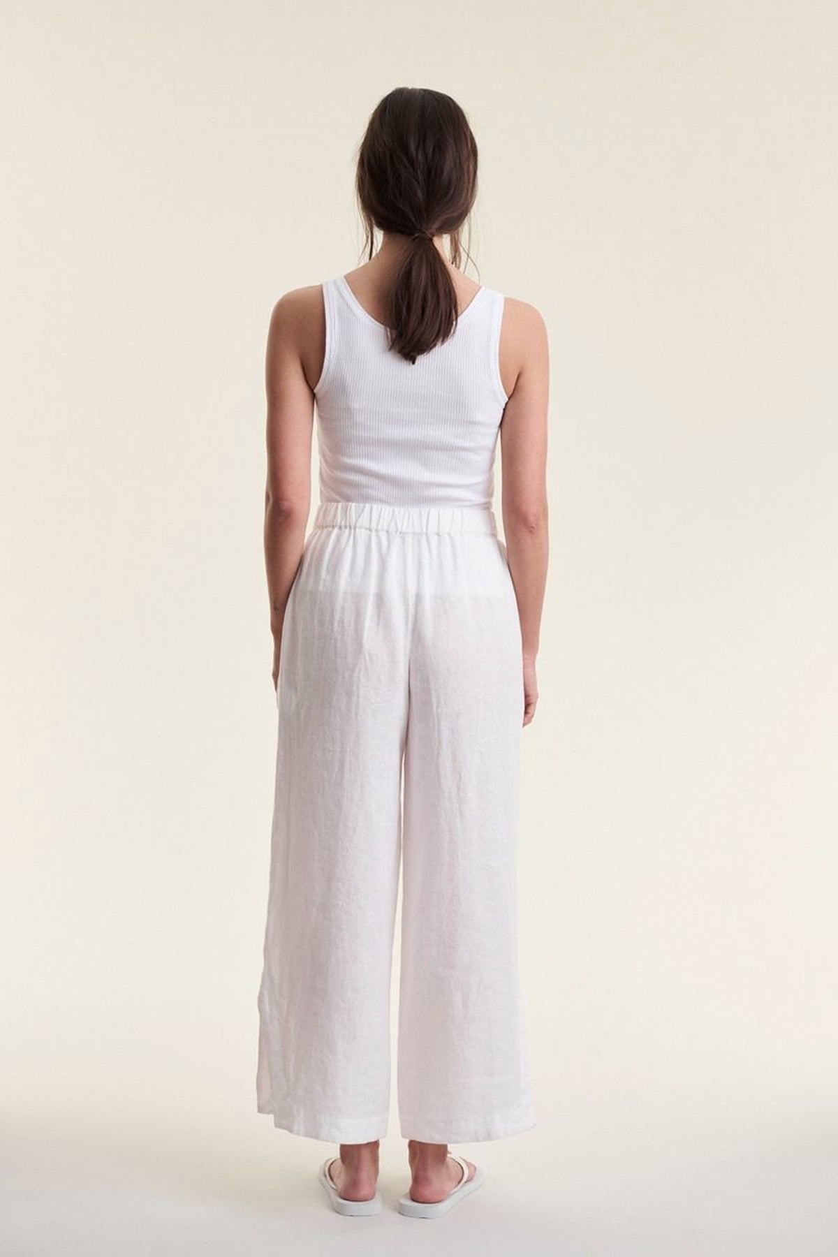 Airy linen elastik bukser White - 263-2136-5764