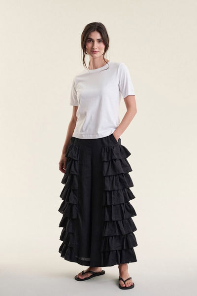 Airy linen flæsebukser Black - 263-2136-5763 Thumbnail