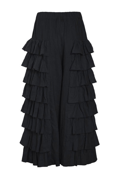 Airy linen flæsebukser Black - 263-2136-5763 Thumbnail