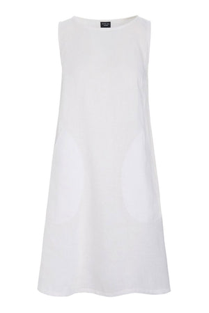 Airy linen kort kjole White - 263-2136-5783