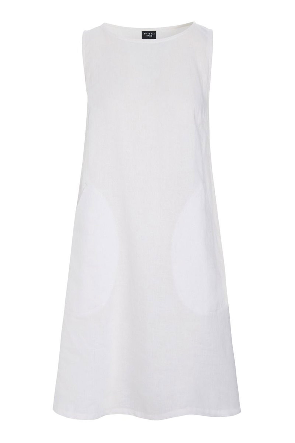 Airy linen kort kjole White - 263-2136-5783