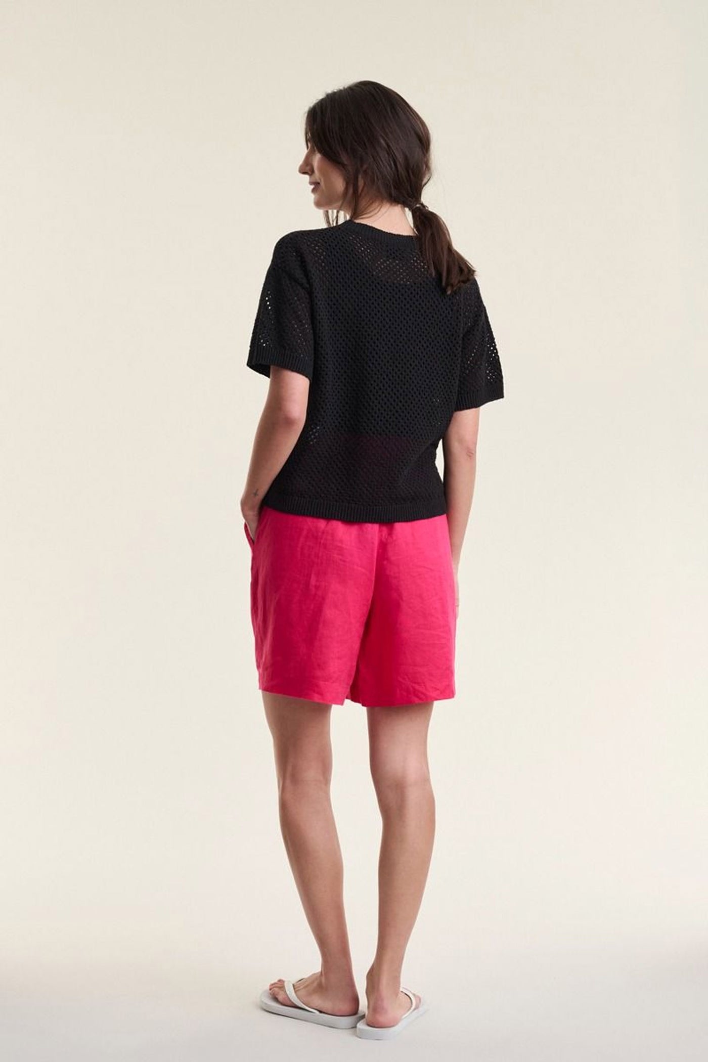 Airy linen shorts RHODODENDRON - 263-2136-5767