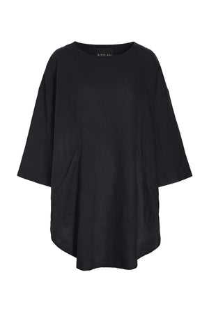 Airy linen tunika Black - 263-2136-5762