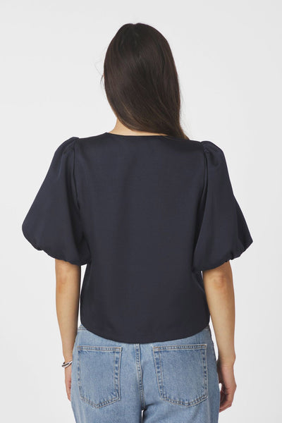 Aisa Dull Satin Navy - 164658 Thumbnail