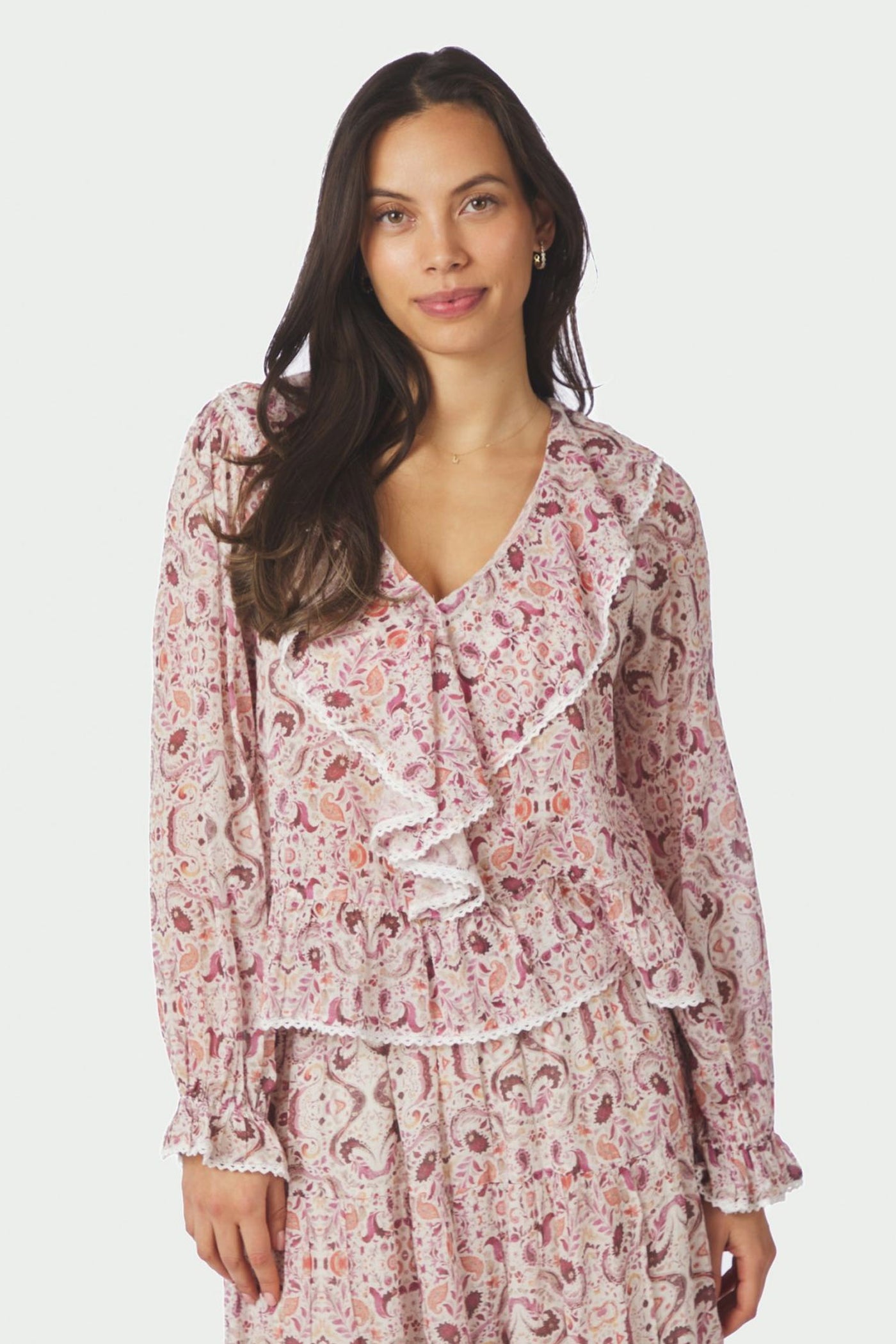 Ajda Paisley Dance Blouse Rose - 167762