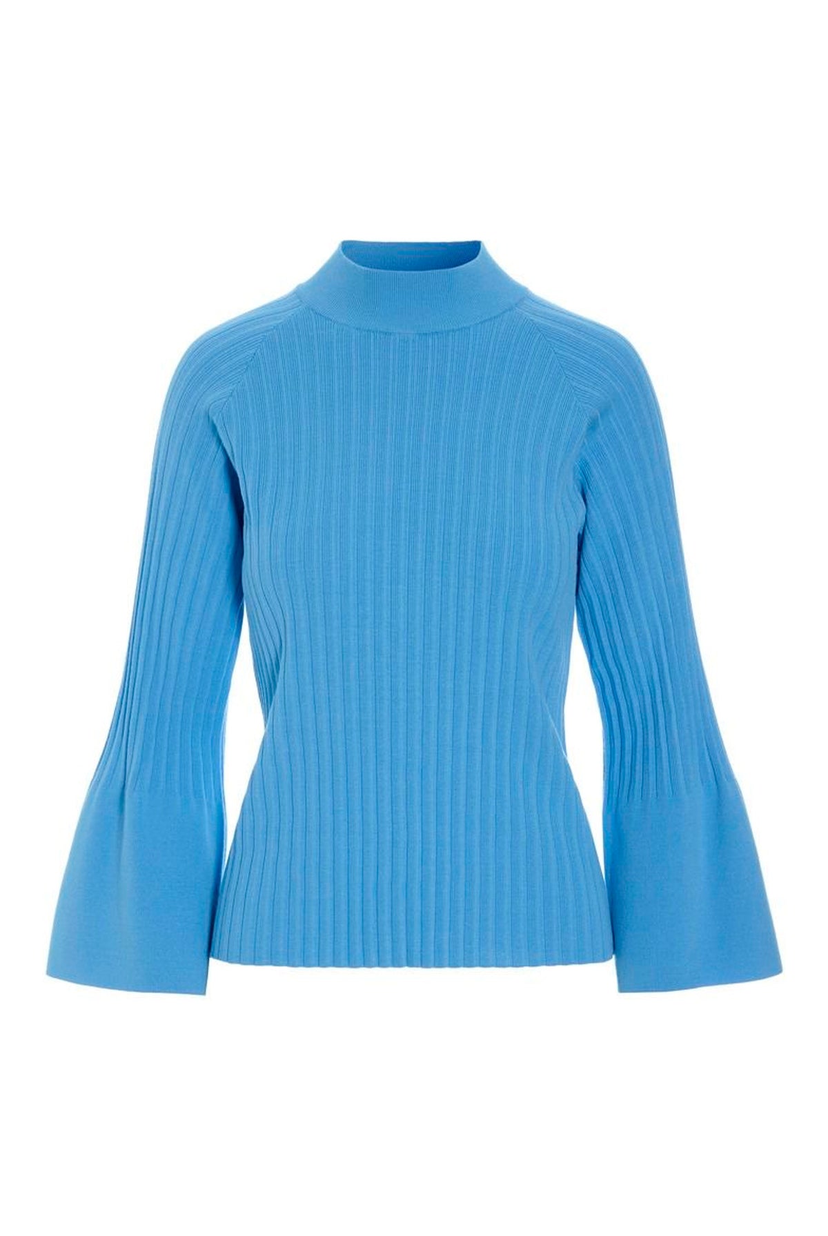 Akiko højhalset bluse Lake Blue - 266-1086-5890