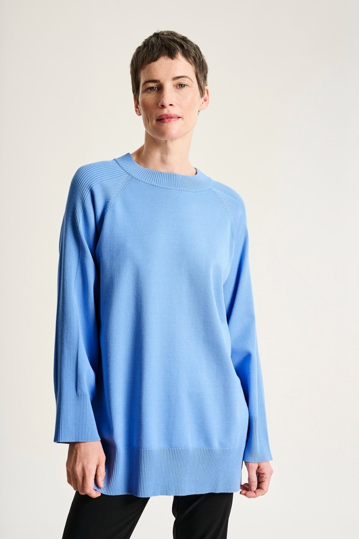 Akiko raglan bluse Lake Blue - 266-1086-5891
