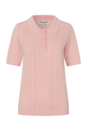 AlaiaLL Polo Knit S/S 84 Light Pink - 26265-5007