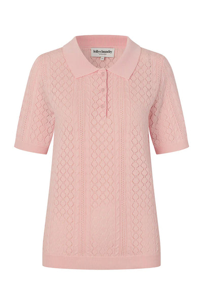 AlaiaLL Polo Knit S/S 84 Light Pink - 26265-5007 Thumbnail