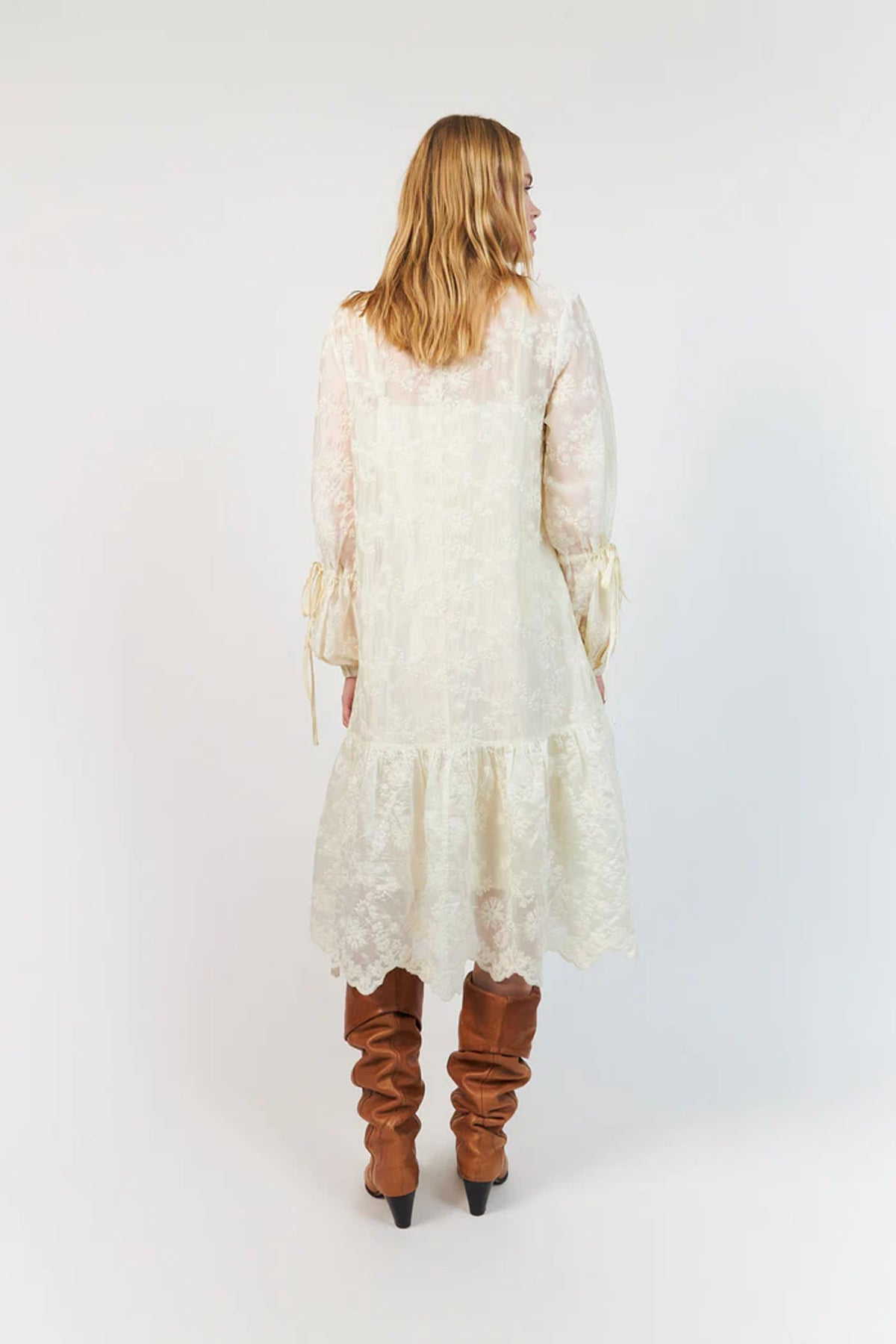 Alannall Maxi Dress Ls Creme - 26246-3010