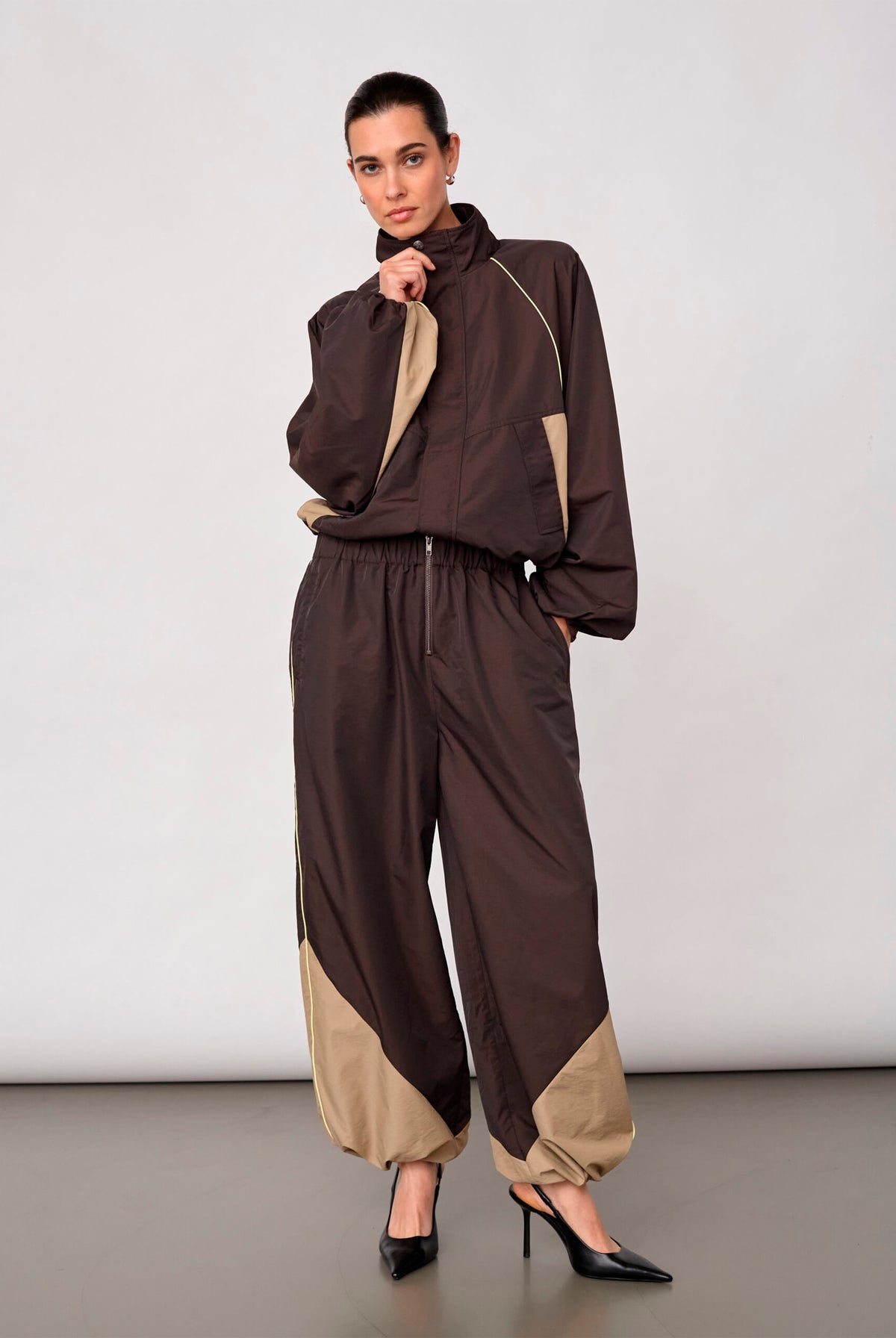 Aloracc Block Jacket Dark brown - 500846