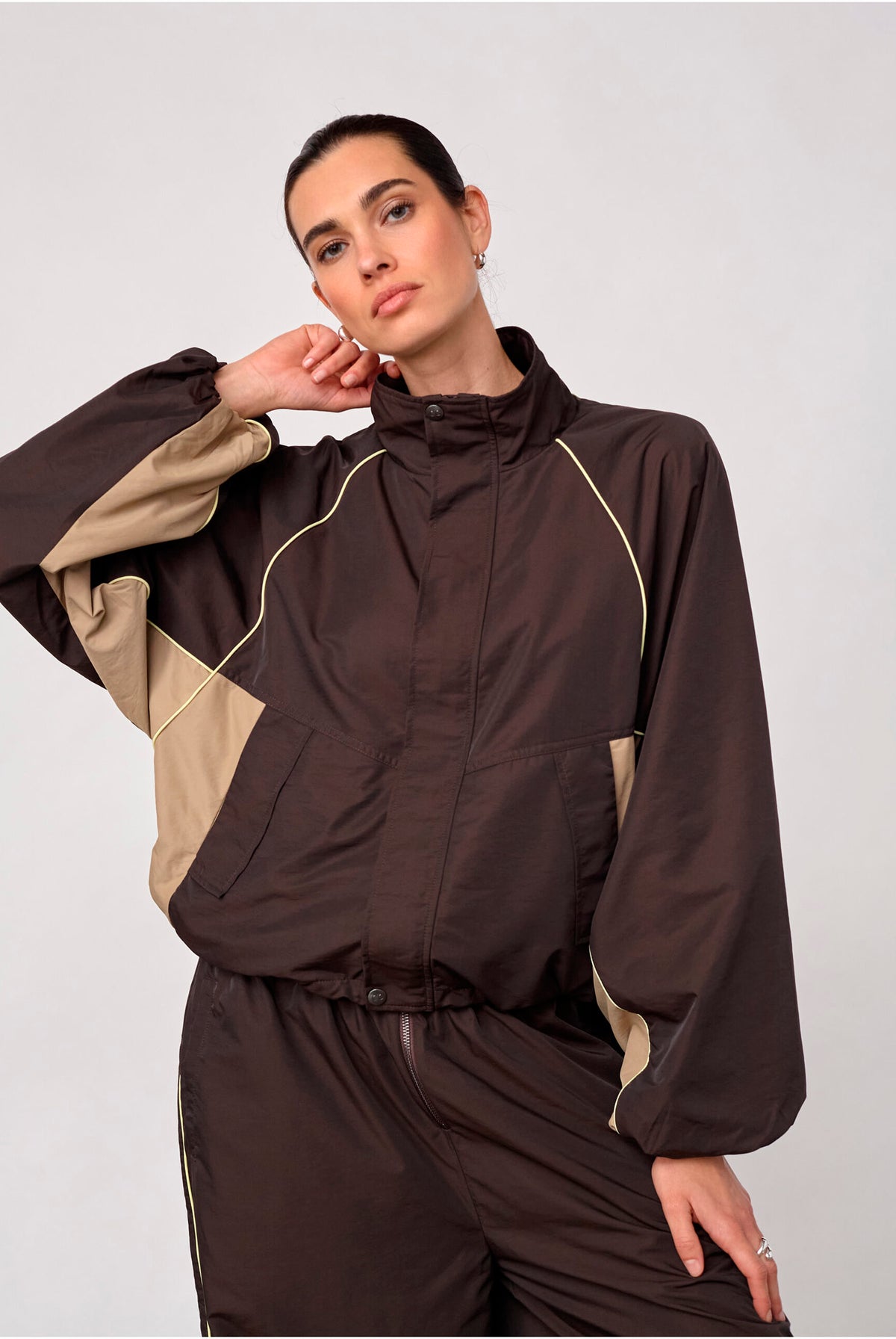 Aloracc Block Jacket Dark brown - 500846