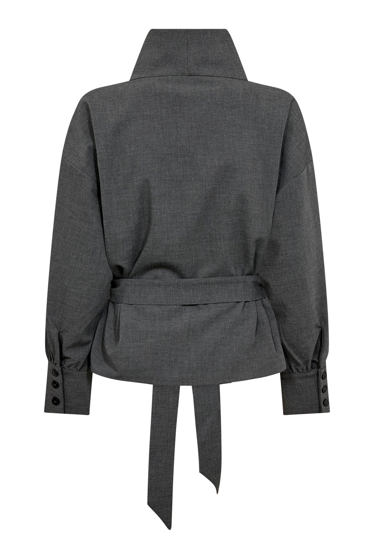 Priscillacc Funnel Neck Blouse Mid Grey - 500822