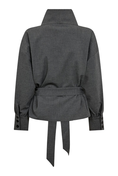 Priscillacc Funnel Neck Blouse Mid Grey - 500822 Thumbnail