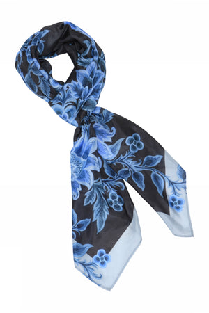 Allis, printed silk scarf 81990-Dull Black - 59800/4039