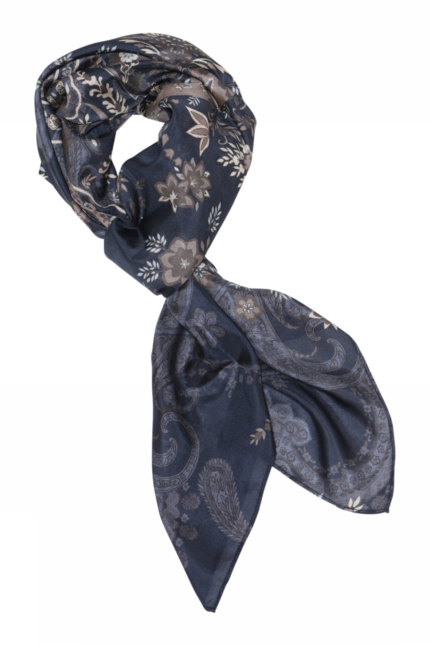 Allis, printed silk scarf 84978-Midtnight - 59800/4039