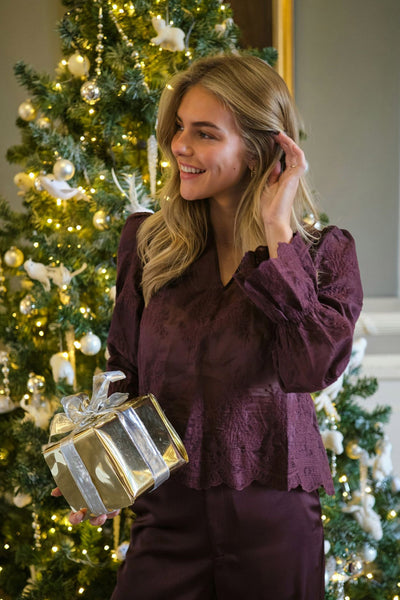 Amara Big Embroidery Burgundy - 163032 Thumbnail