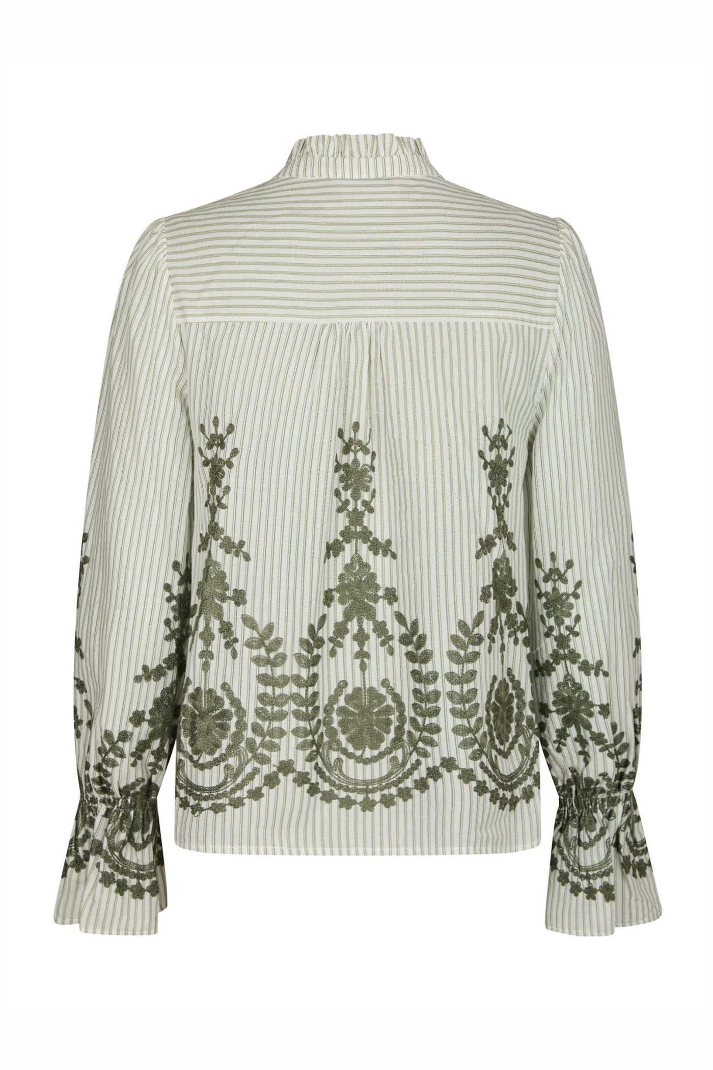 Amara Stripe Emb Blouse DUSTY GREEN - 163363
