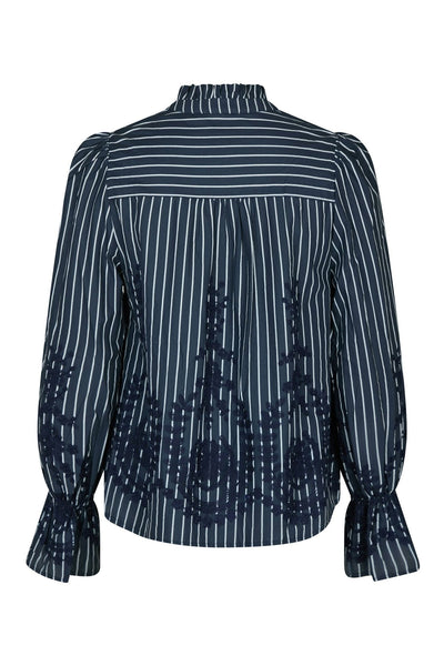 Amara Stripe Emb Navy - 163363 Thumbnail