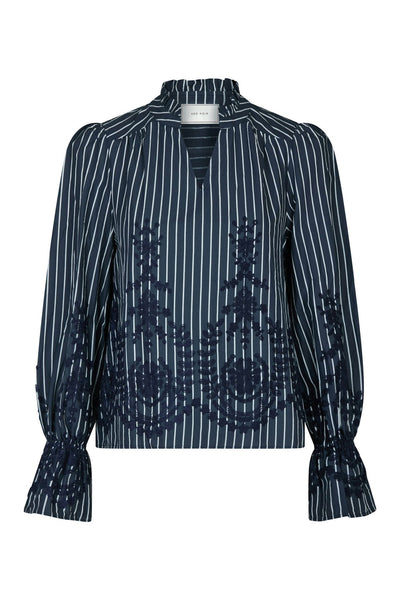 Amara Stripe Emb Navy - 163363 Thumbnail