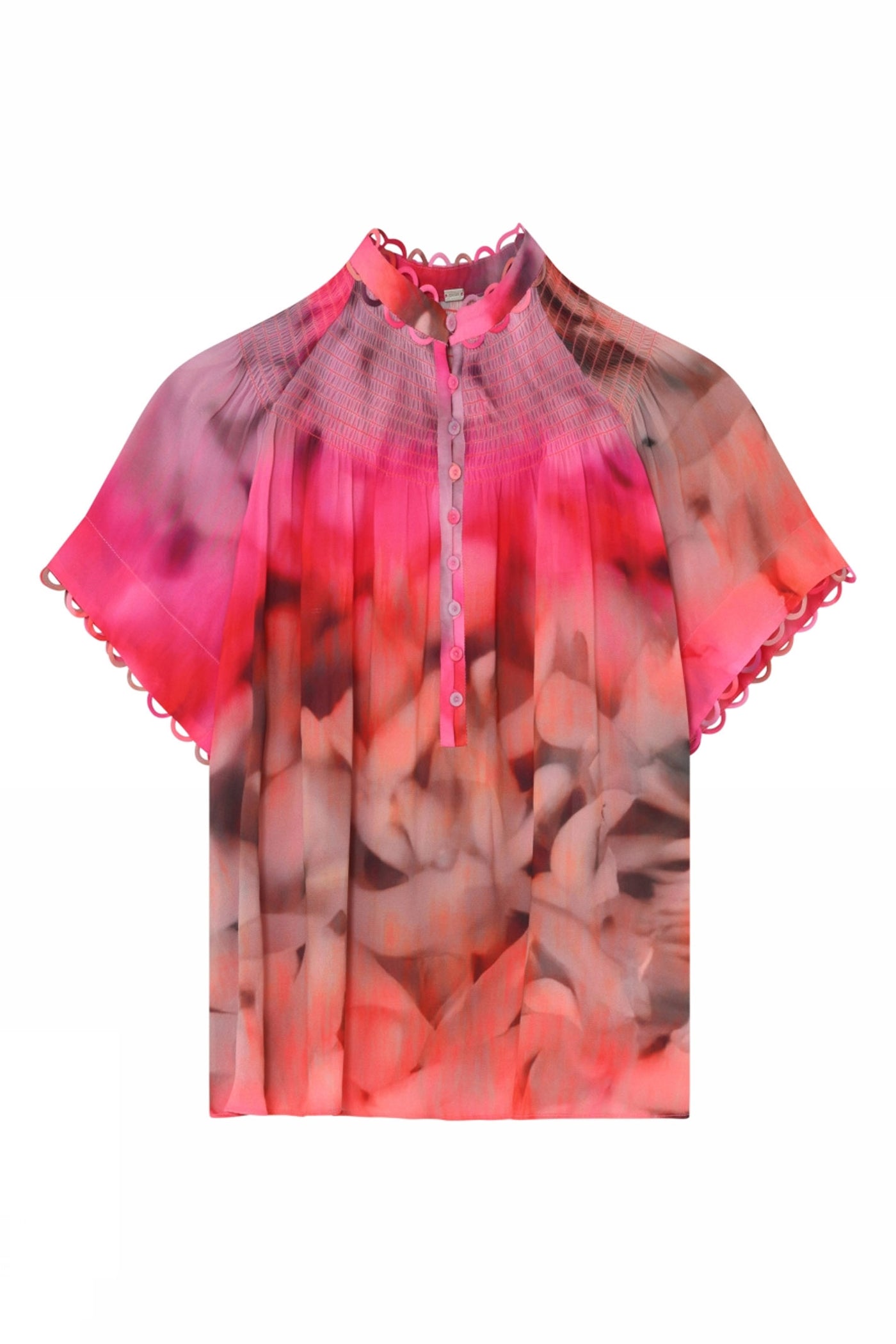 Amber, chiffon blouse 85404-CoralPrint - 61609/7376
