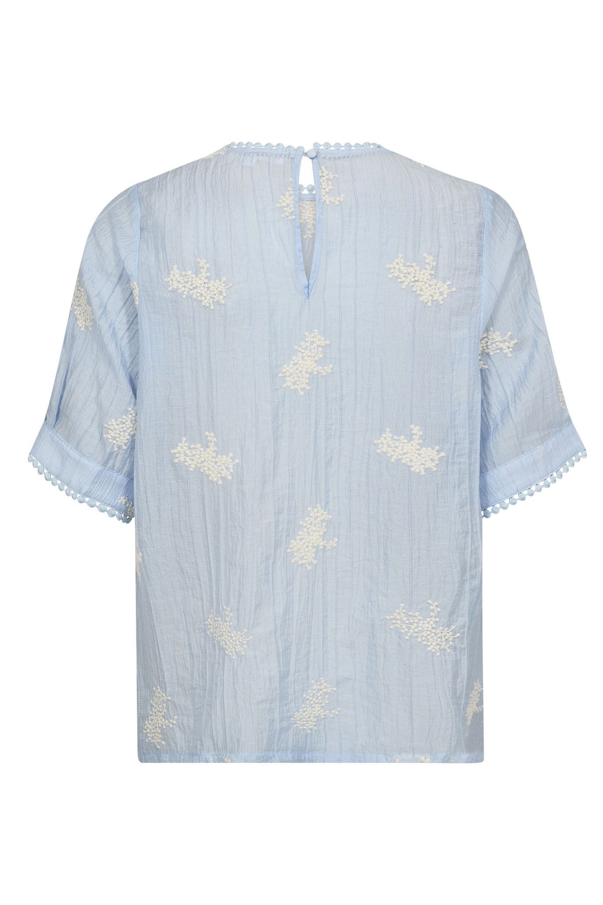 AmeliaCC Emb SS Blouse 23-Pale Blue - 45098