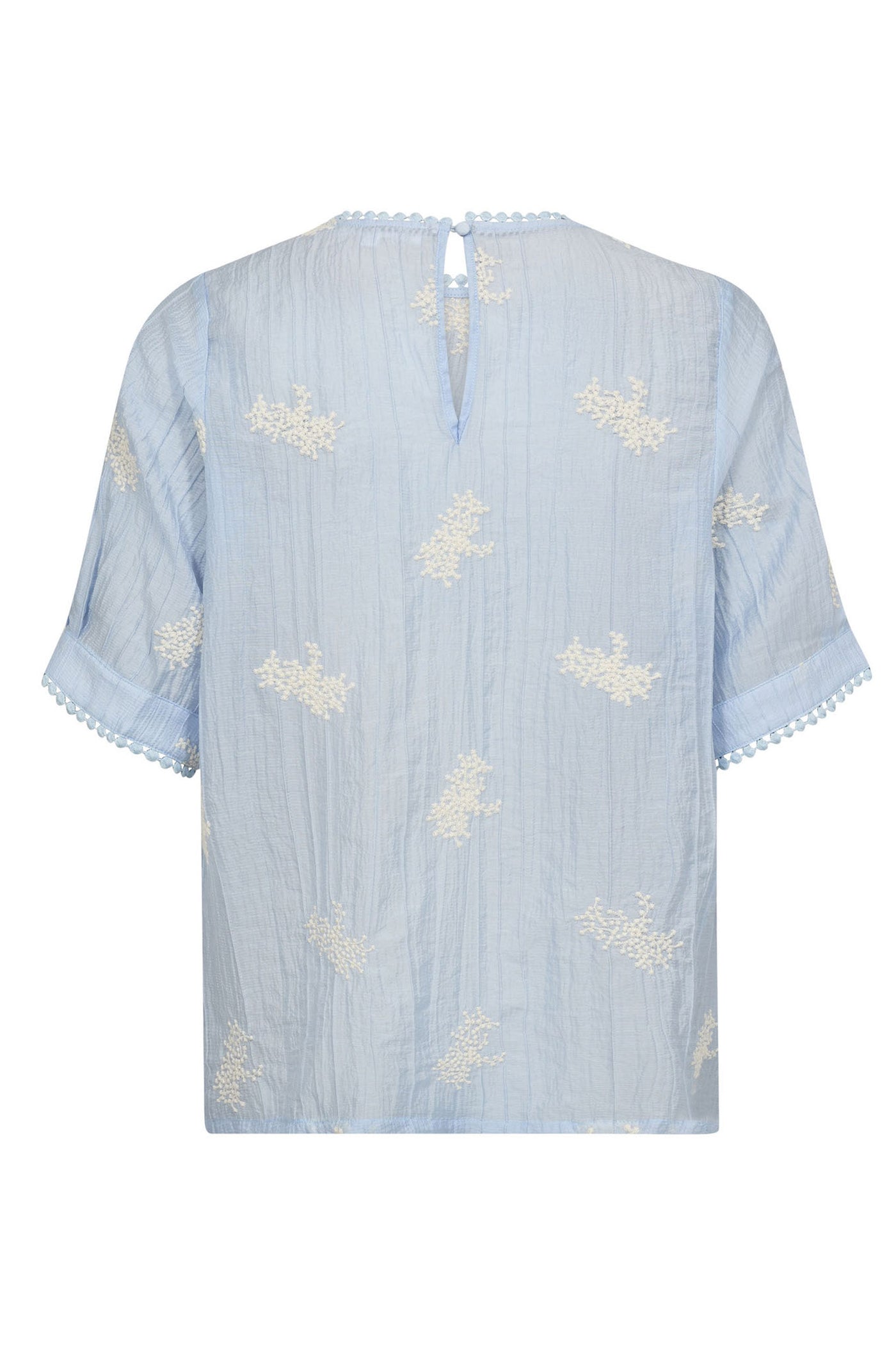 AmeliaCC Emb SS Blouse 23-Pale Blue - 45098