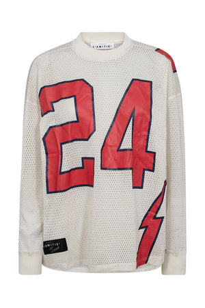 American Football LS Tee Pearl/ Red - HL10049