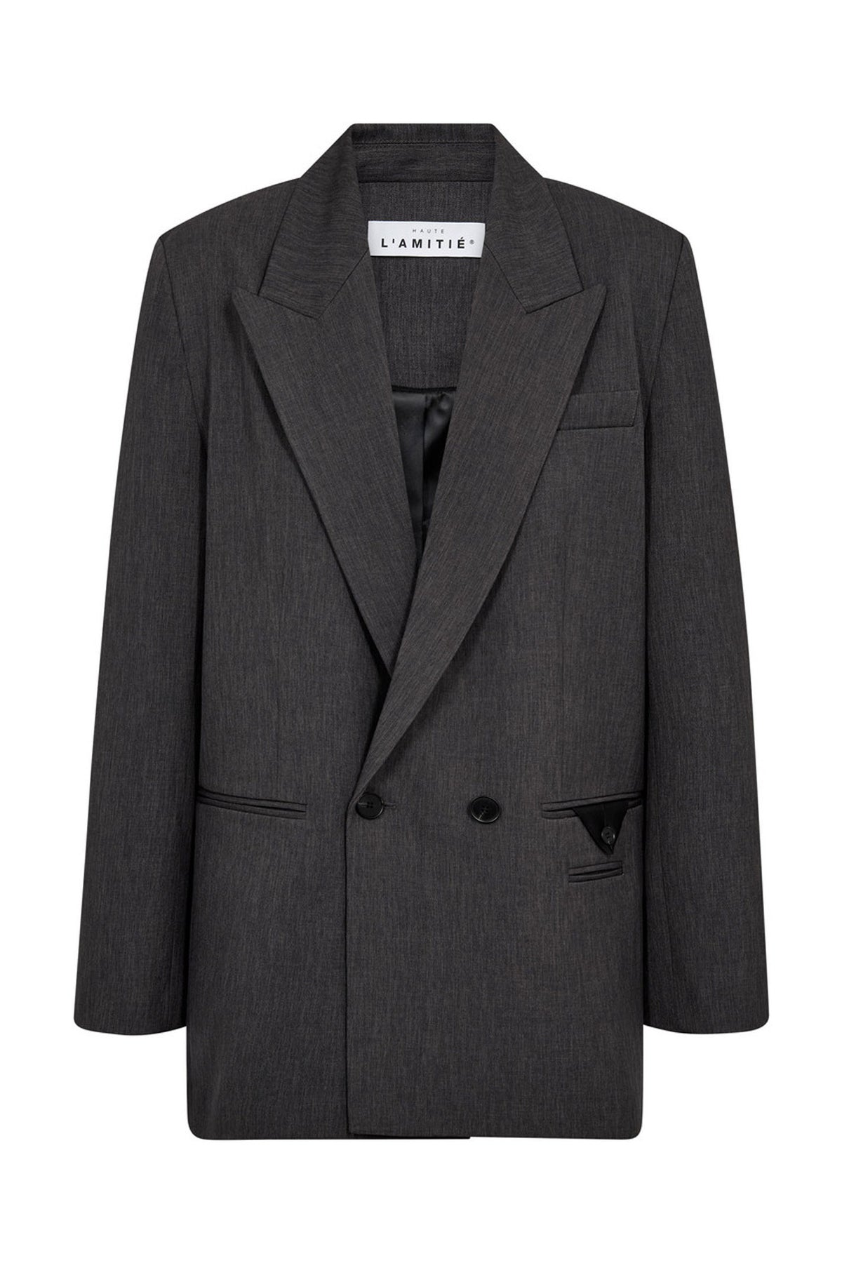 Amy Oversize Triangle Blazer Grey Melangé - HL10762