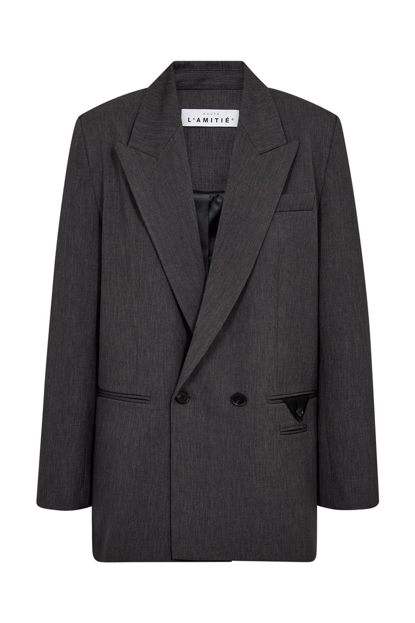 Amy Oversize Triangle Blazer Grey Melangé - HL10762