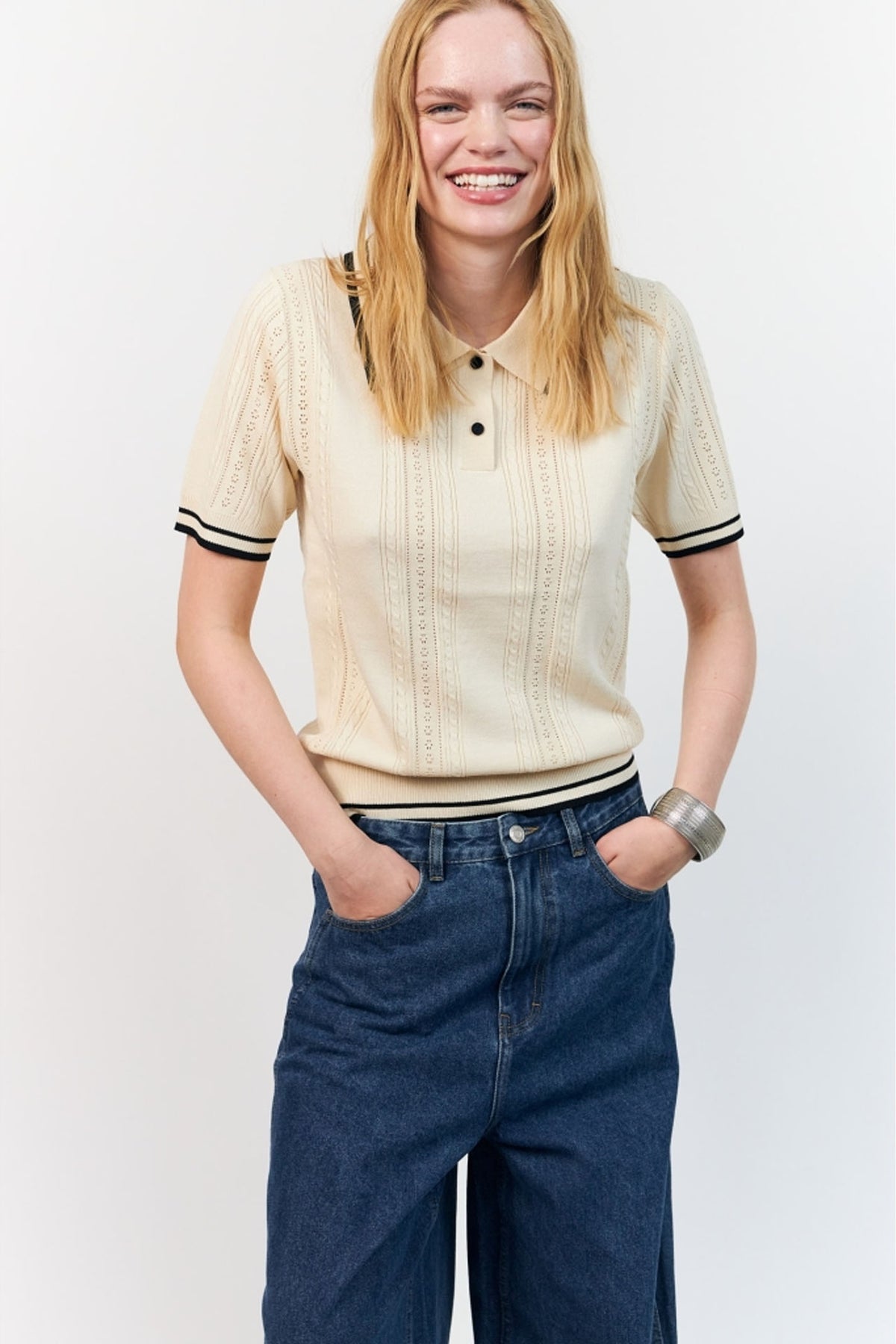 Andreall Polo Knit S/S Creme - 26266-5008