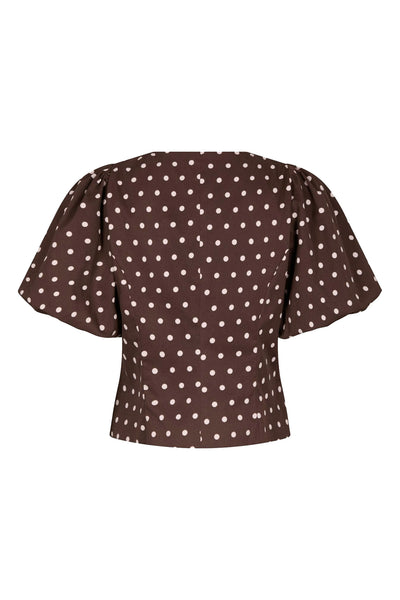 Anela Dot Blouse Brown - 167821 Thumbnail