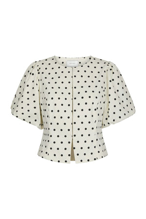Anela Dot Blouse White - 167821