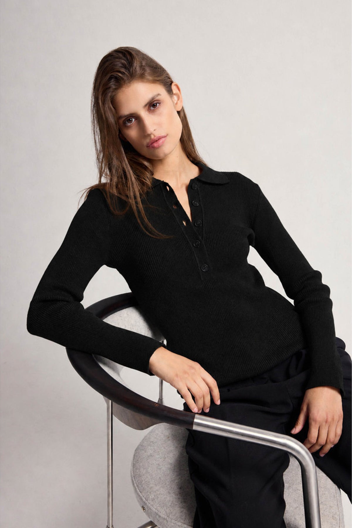 AnemoneBBValea knit polo Black - BBW5057