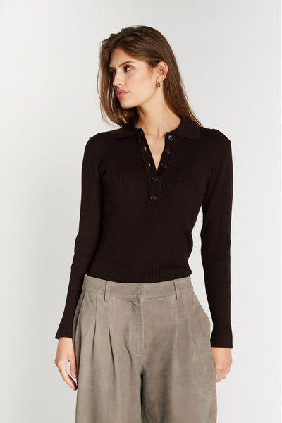 AnemoneBBValea knit polo Chocolate Brown - BBW5057 Thumbnail