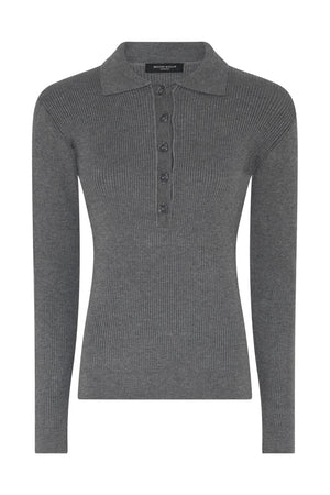AnemoneBBValea knit polo Grey mel - BBW5057