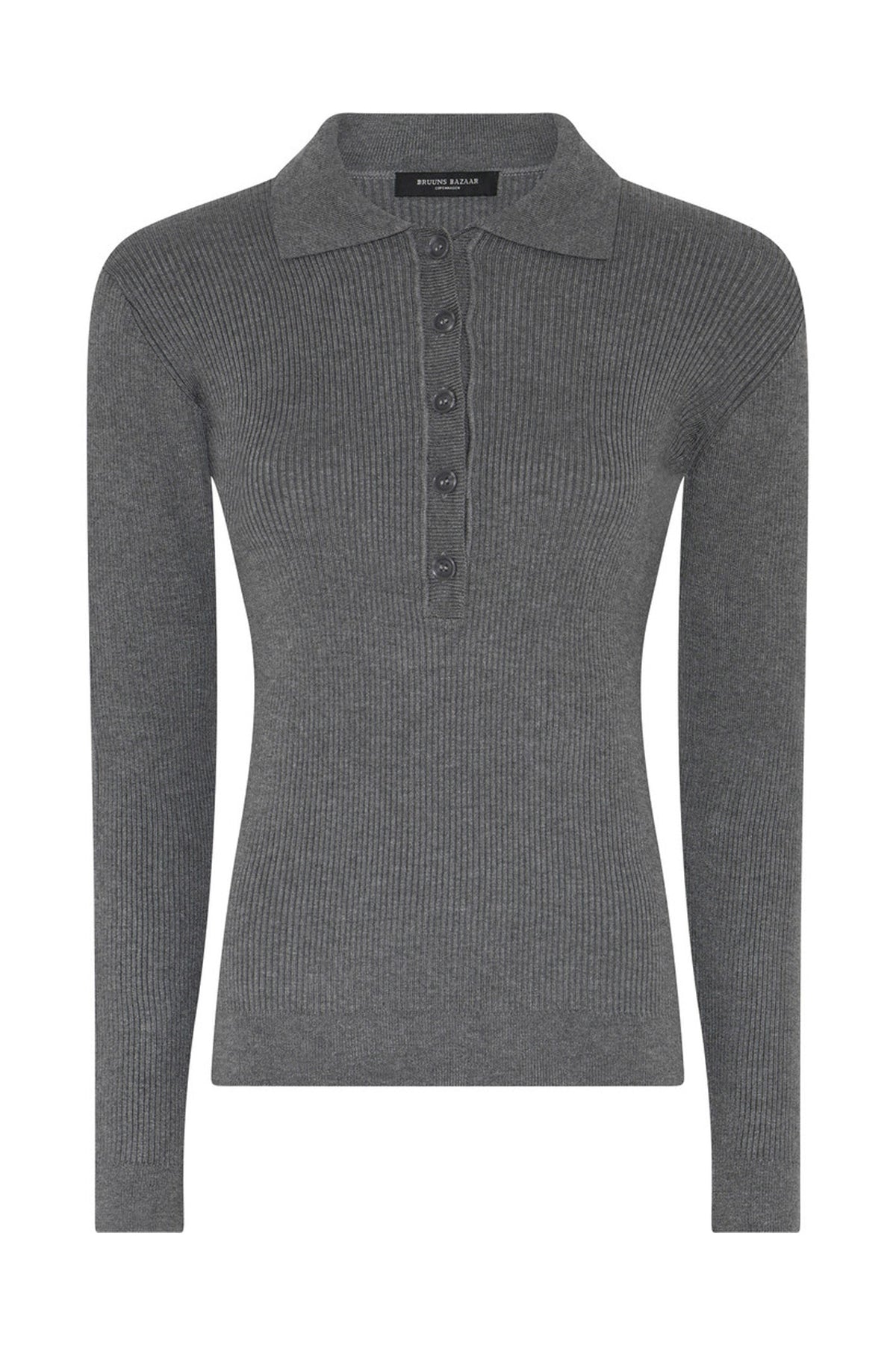 AnemoneBBValea knit polo Grey mel - BBW5057
