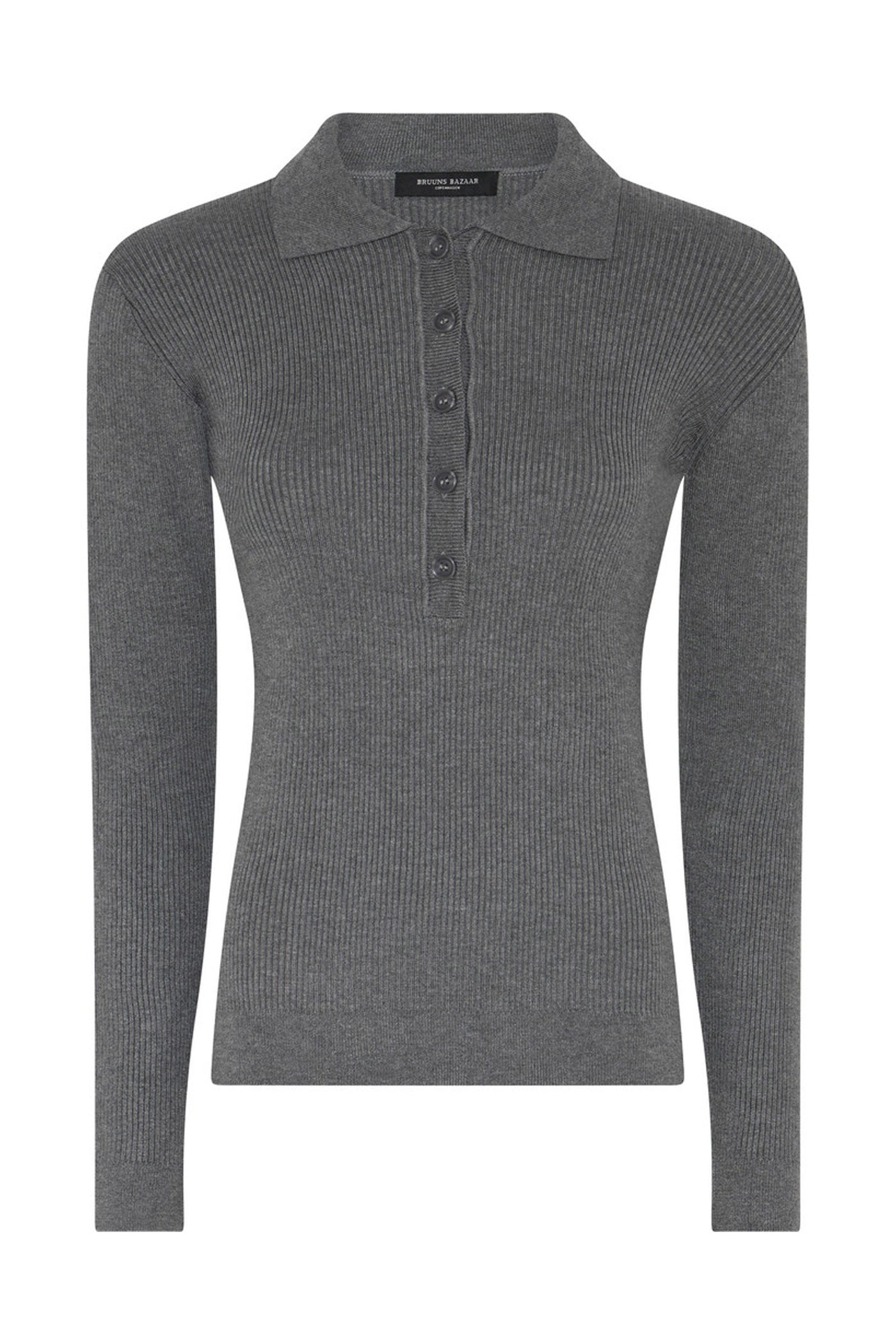 AnemoneBBValea knit polo Grey mel - BBW5057