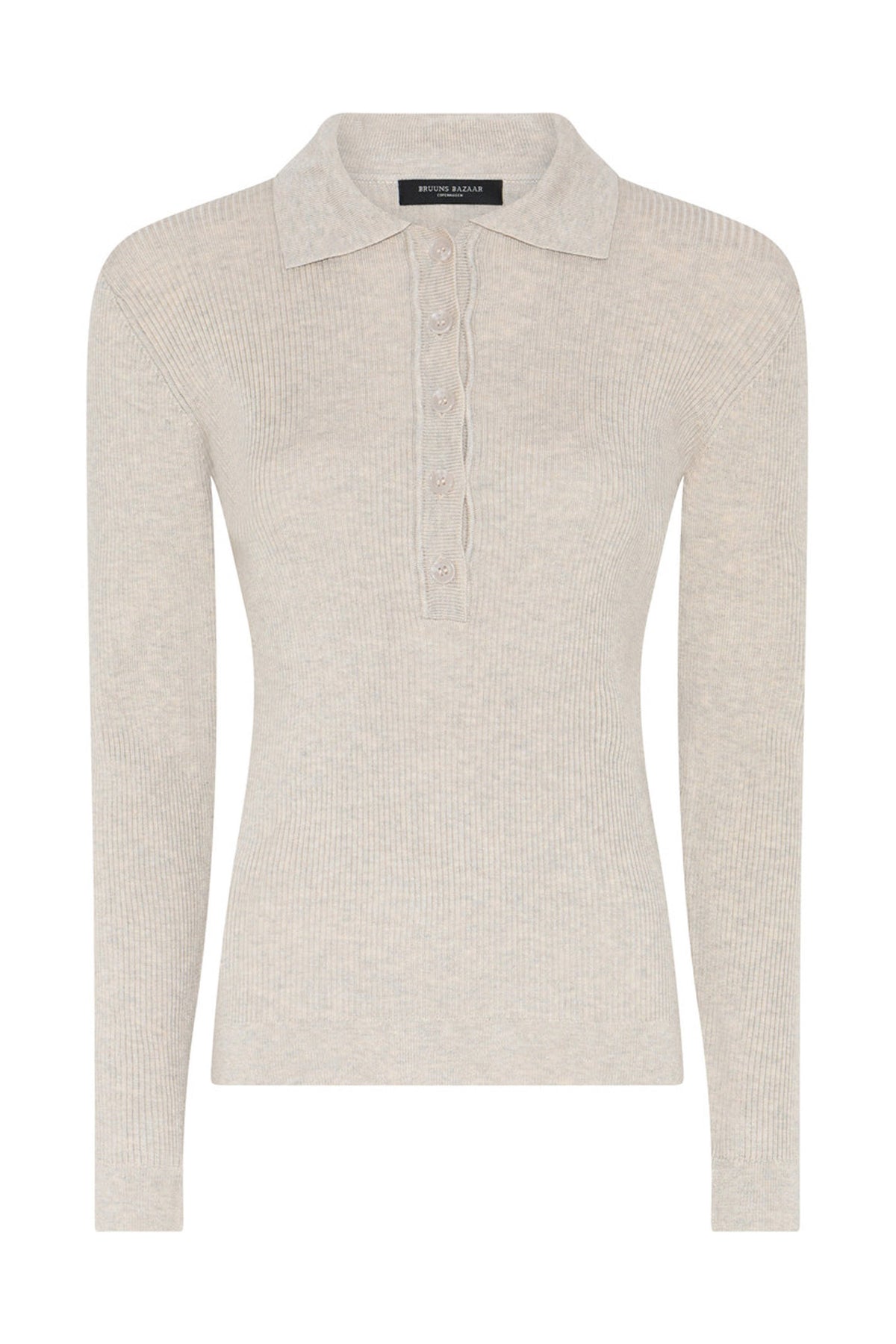AnemoneBBValea knit polo Sand melange - BBW5057