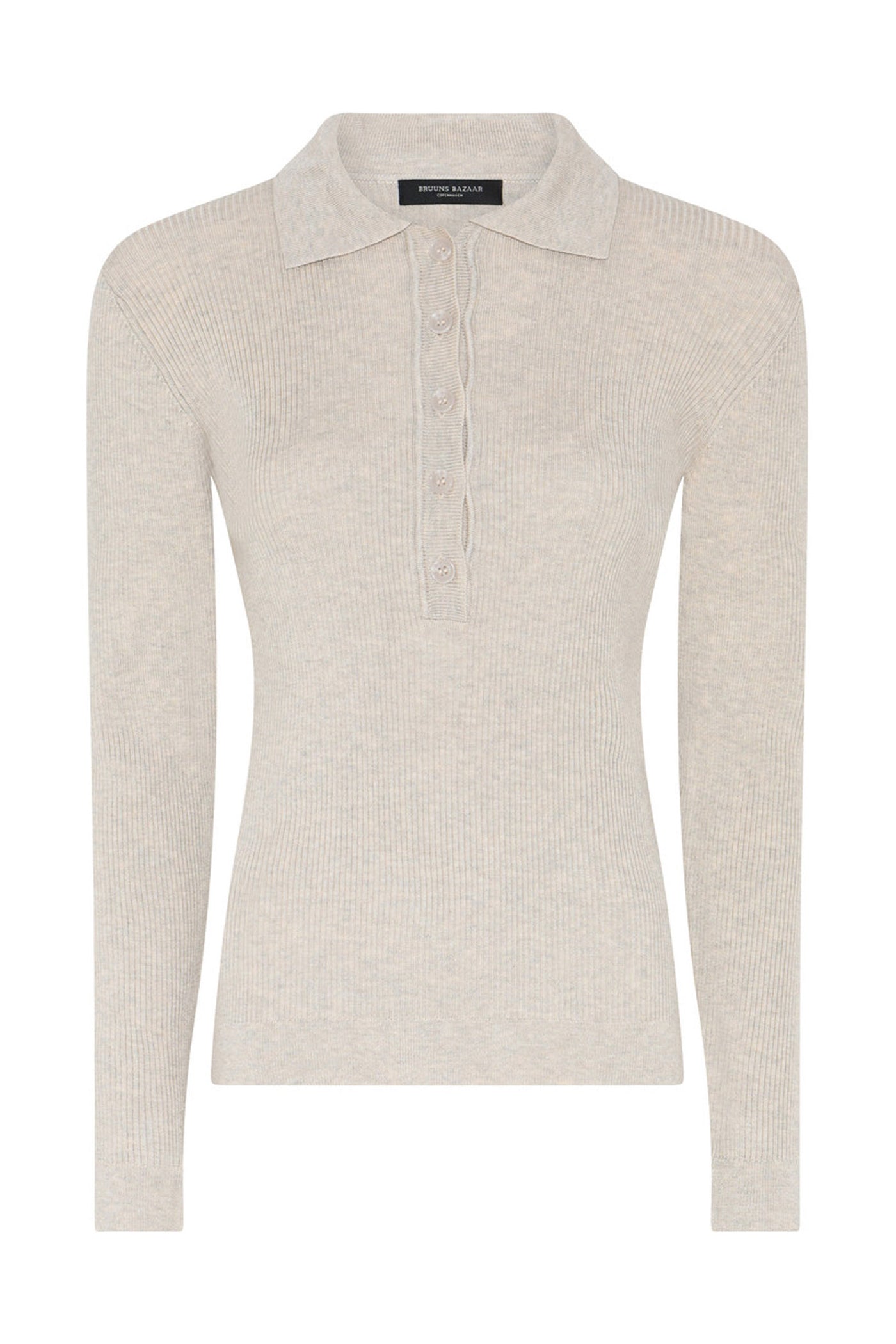 AnemoneBBValea knit polo Sand melange - BBW5057