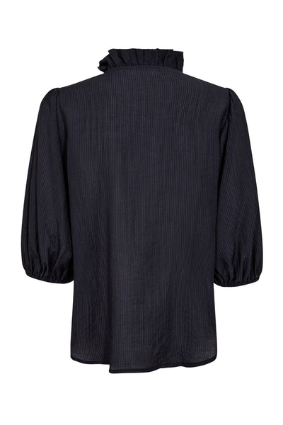 AnikaCC Frill SS Shirt 120-Navy - 35905 Thumbnail