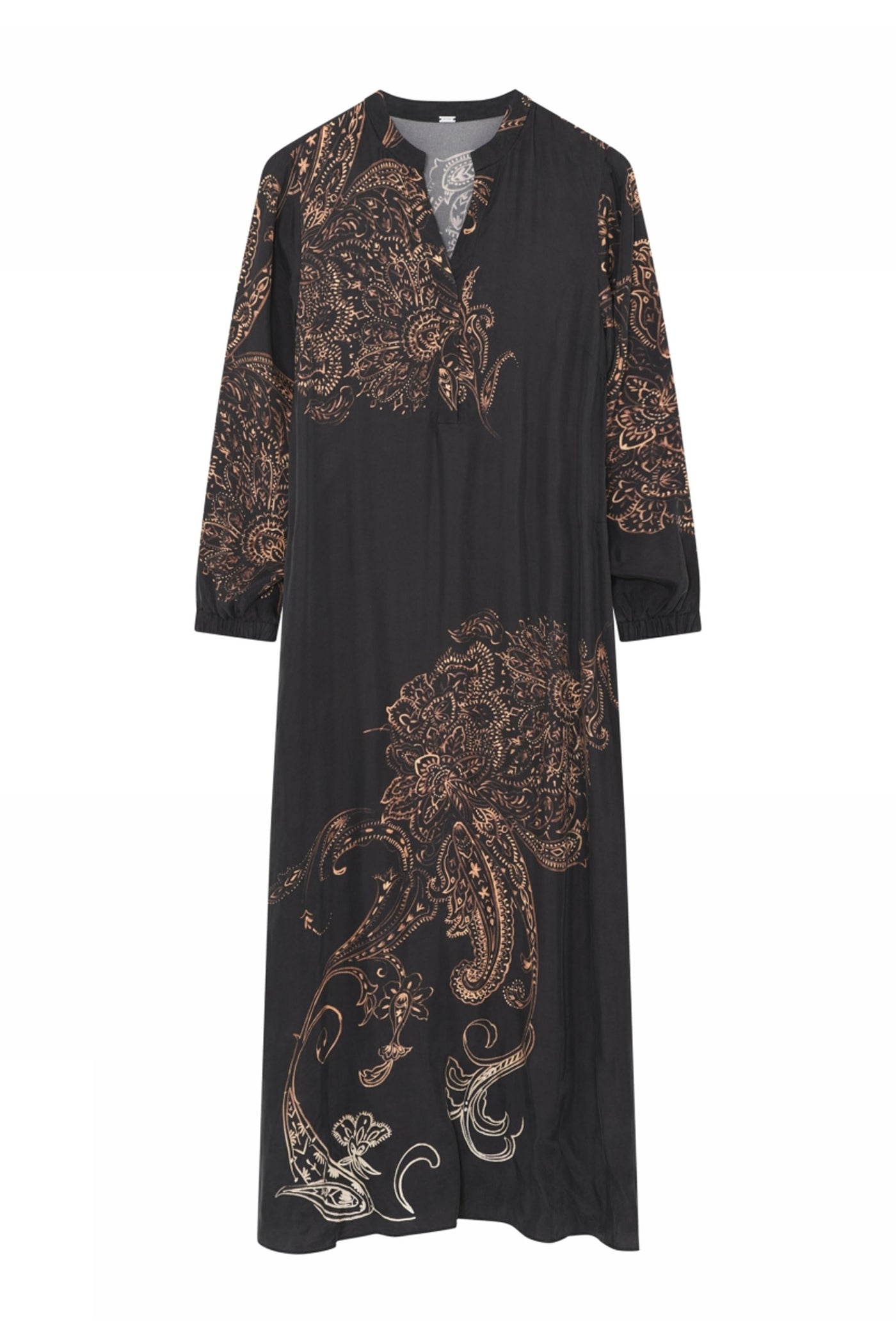 Anika, long dress with belt 82988-MulchBeige - 58508/7355