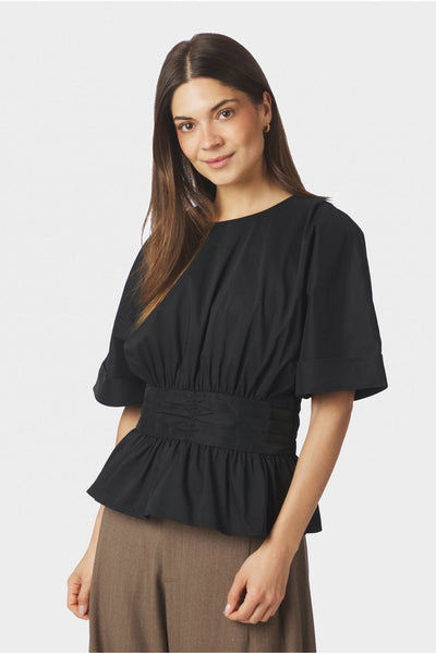 Annegret Poplin Blouse Black - 162365 Thumbnail