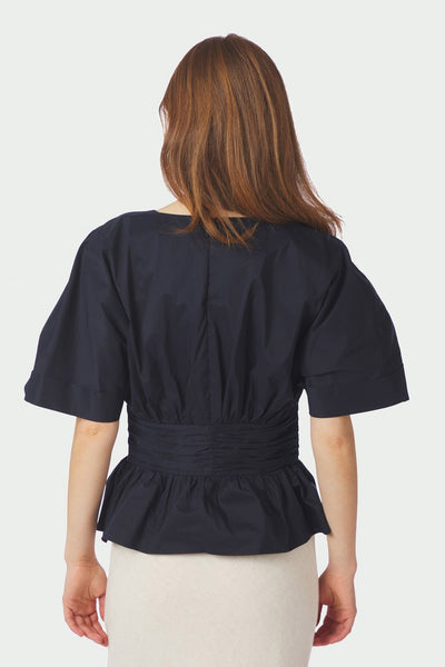 Annegret Poplin Blouse Navy - 162365 Thumbnail