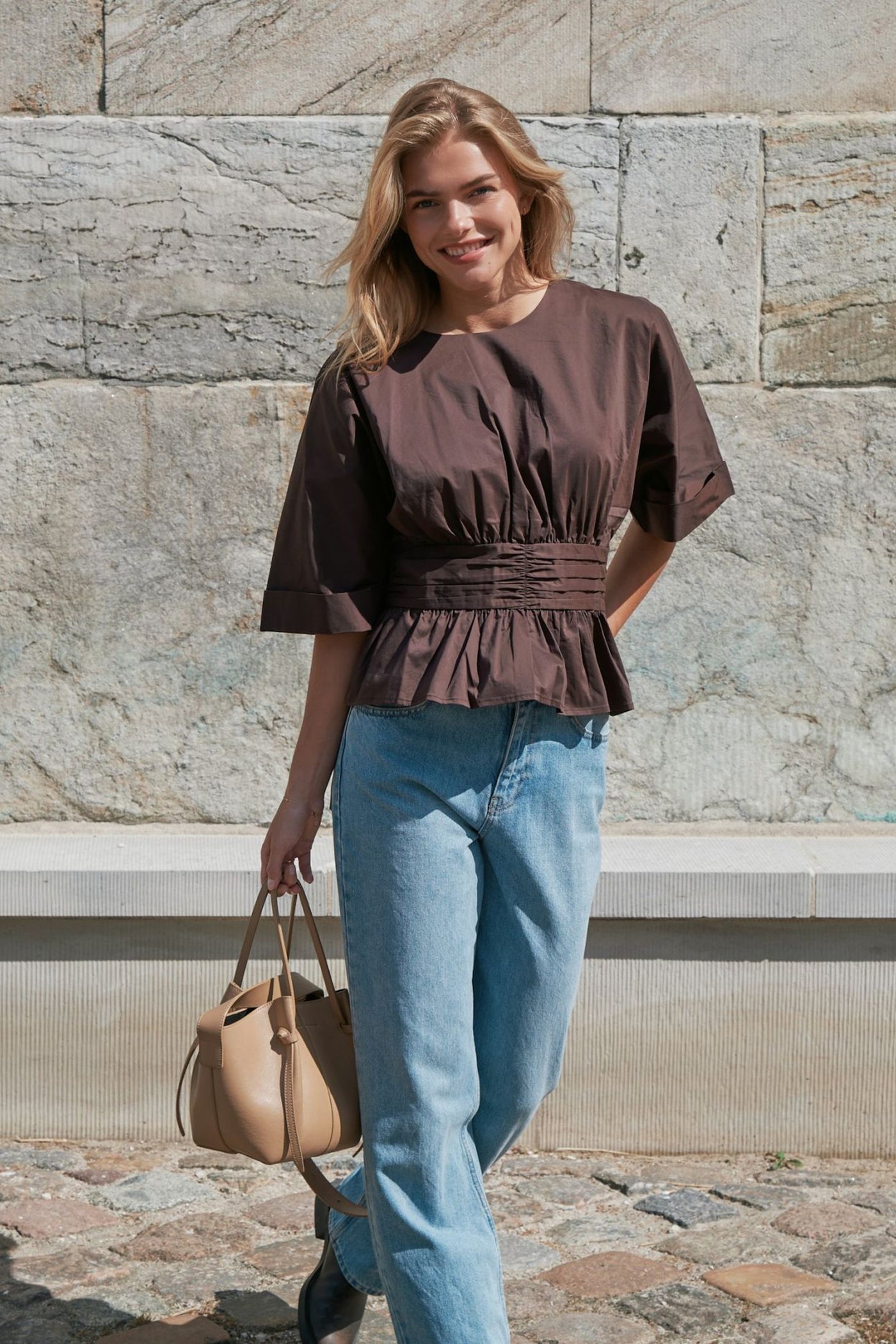 Annegret Poplin Chocolate Brown