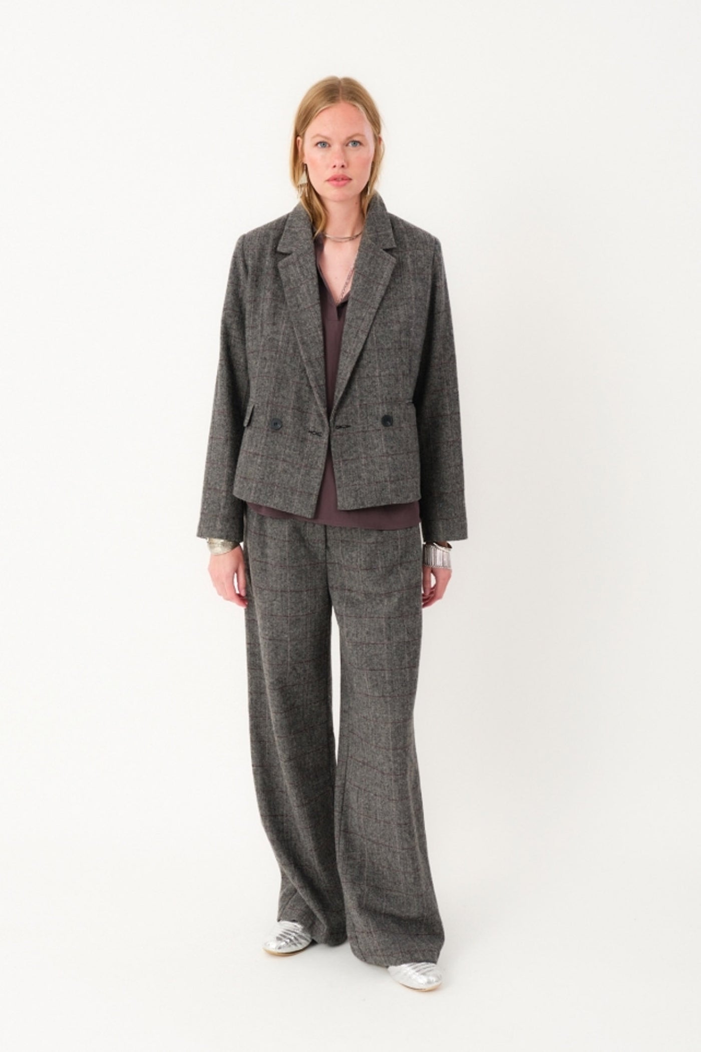 AntonellaLL Short Blazer 10 Grey - 25483-6028